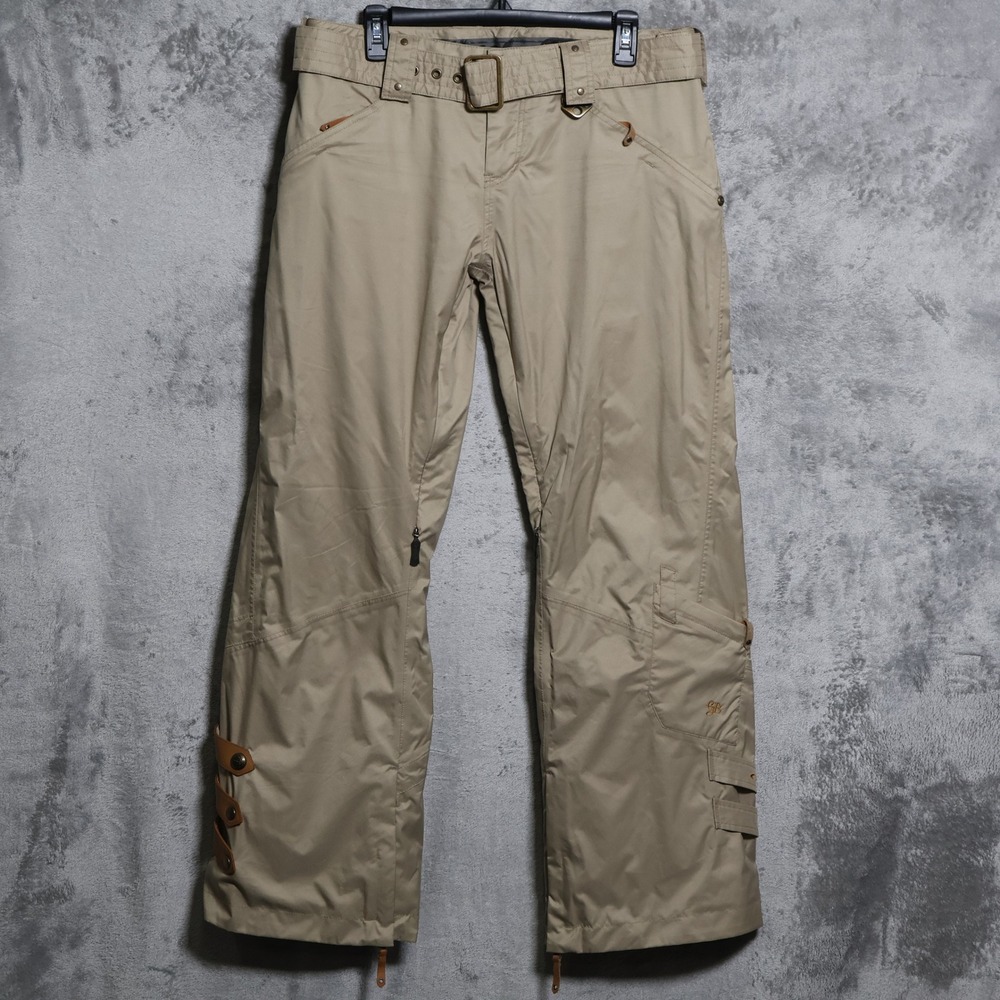 Oakley Snow Pants Women Small Tan Gretchen Bleiler Signature Snowboarding Winter